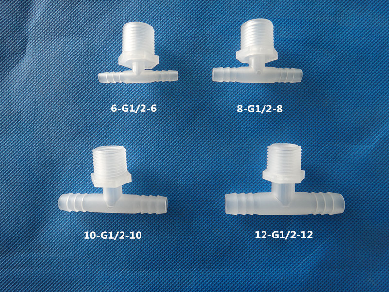 Пластиковый резьбовой тройник, устойчивый к высокому давлению, тройник G1/2 с наружной резьбой, равнопроходной соединитель для шланга