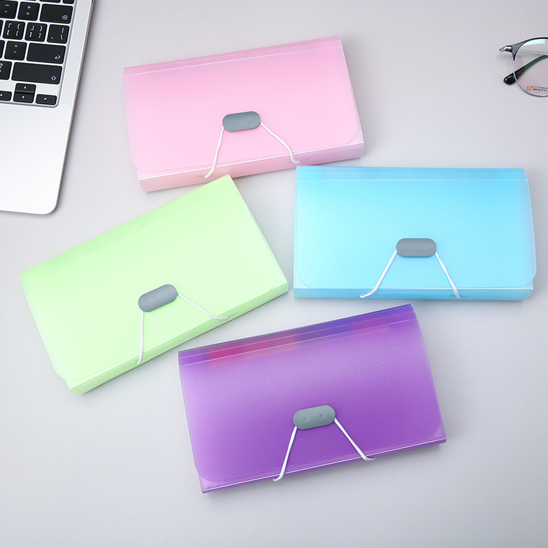 13 Candy Color A6 Mini Organ Bag Office Supplies File Storage Ticket Holder Transparent Folder Wholesale