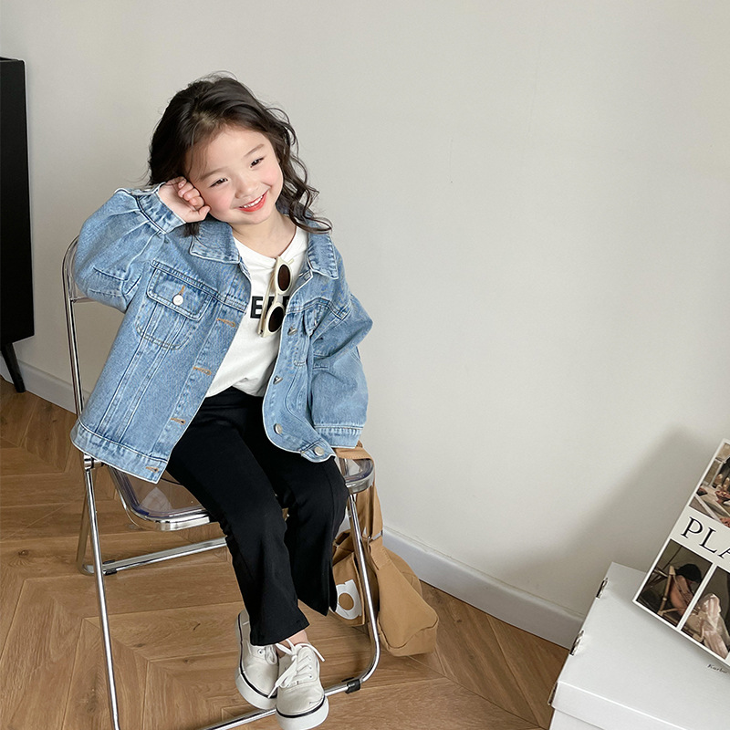 Emo Beibei Boys and Girls Baby Casual Denim Jacket Spring and Autumn Children's Fashion Korean Jacket Top
