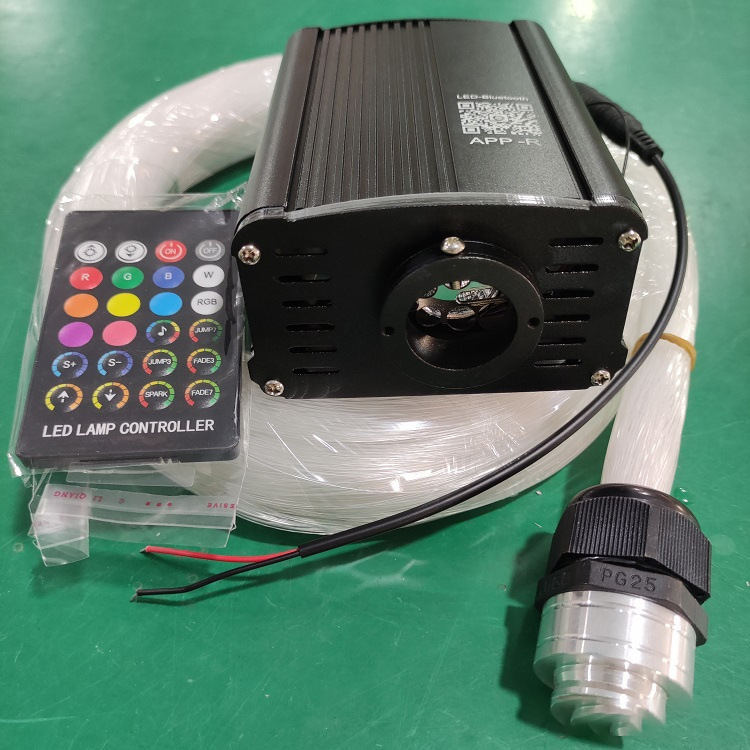 Pmma Plastic Fiber Optic 18 Watt Led Light Source Full Color Fiber Optic Ventilator 12V Car Starry Sky Ceiling Fiber Optic Machine
