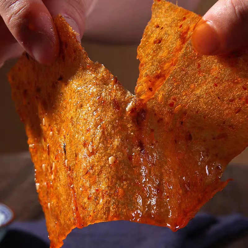 Online celebrity old-fashioned handmade large spicy slices 8090 s childhood memories shredded spicy bean slices nostalgic casual snacks wholesale