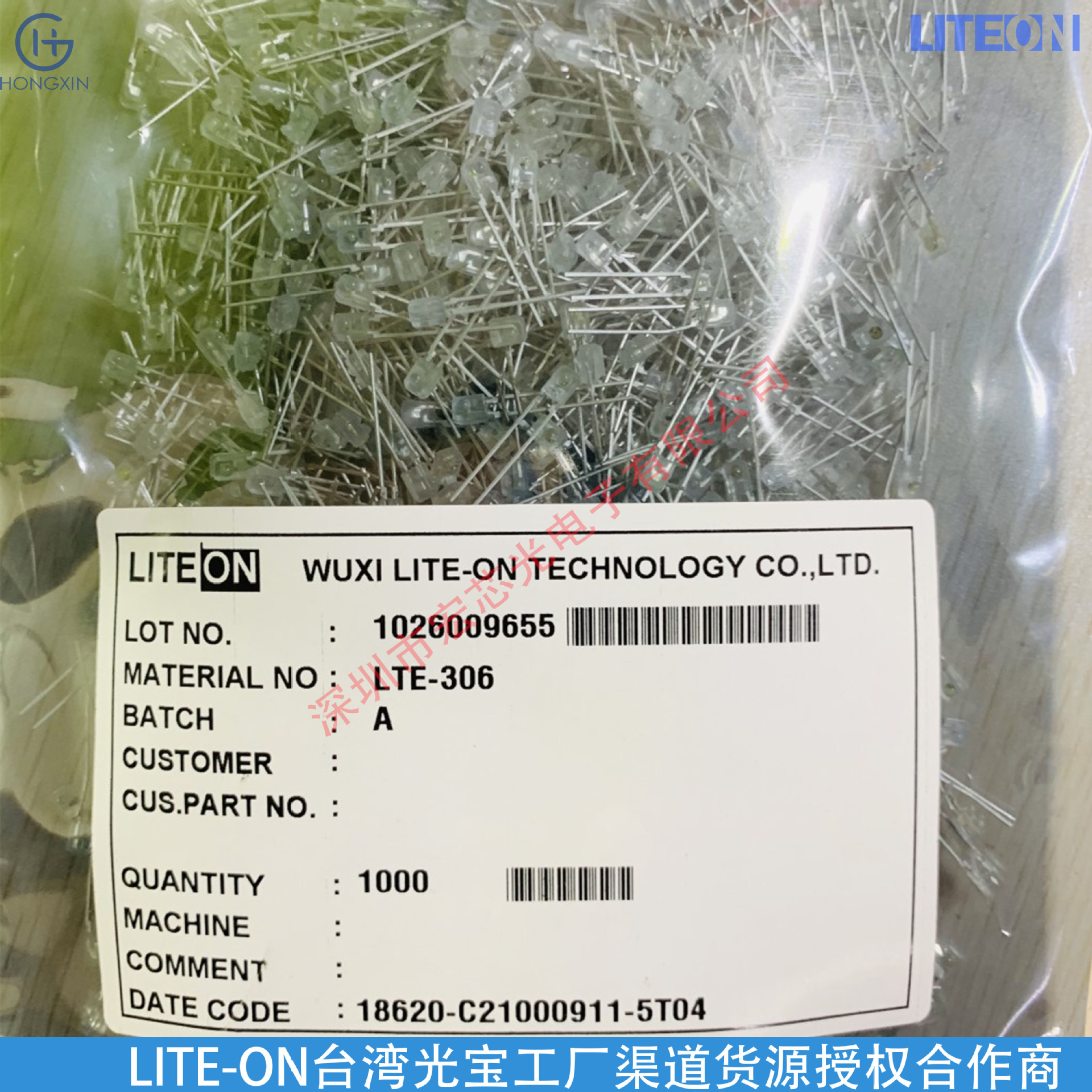 Ltl1Chkfknn Liteon Orange Light Wavelength 605Nm 3mm Through-Hole Round Head Light-Emitting Diode