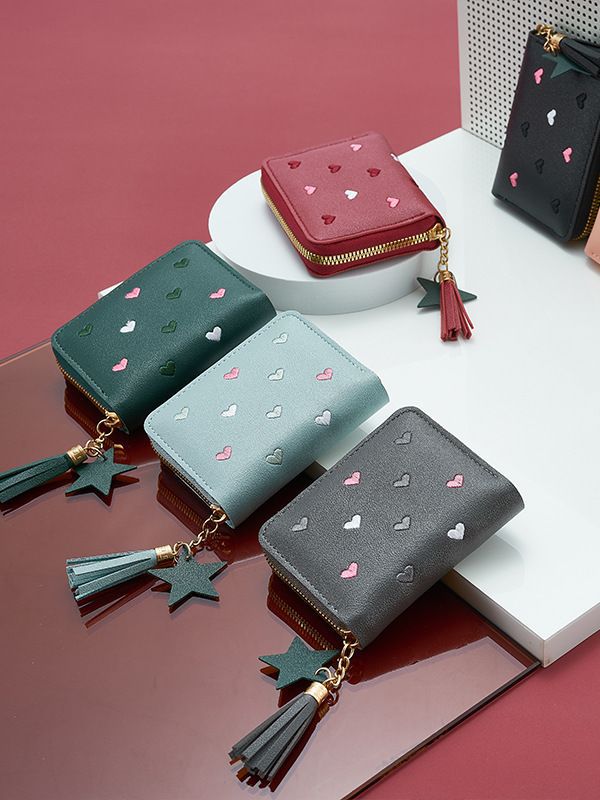 New Tassel Zipper Wallet for Women, Short Korean Version, Multifunctional Cute Style Women's Coin Purse 90% off Multifunctional Money
