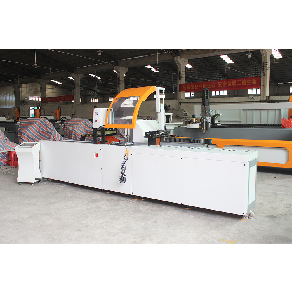 Source manufacturers 550 aluminum cutting machine aluminum profile non-metallic materials automatic feeding any angle CNC single-head saw