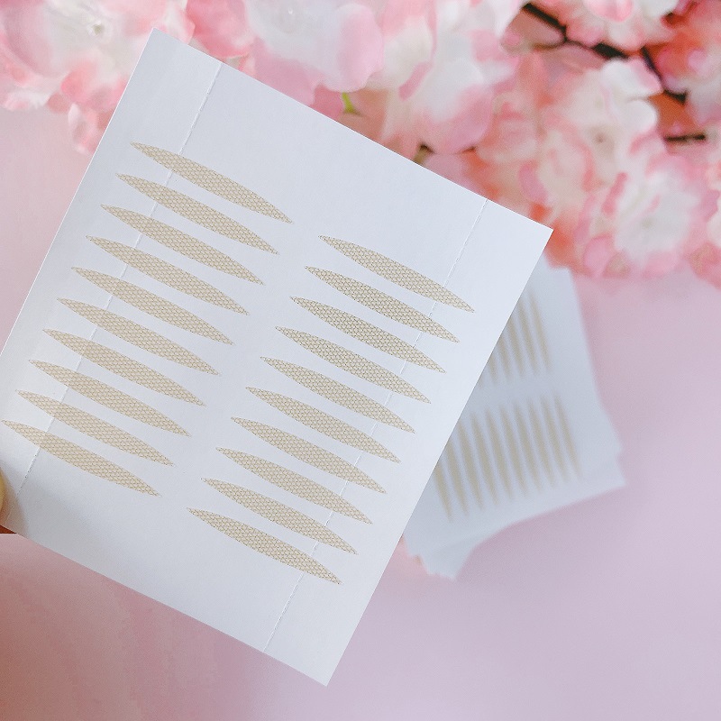 Bulk wholesale plain skin Crescent small olive double eyelid stickers super sticky lace mesh wide eye stickers inside double single swelling