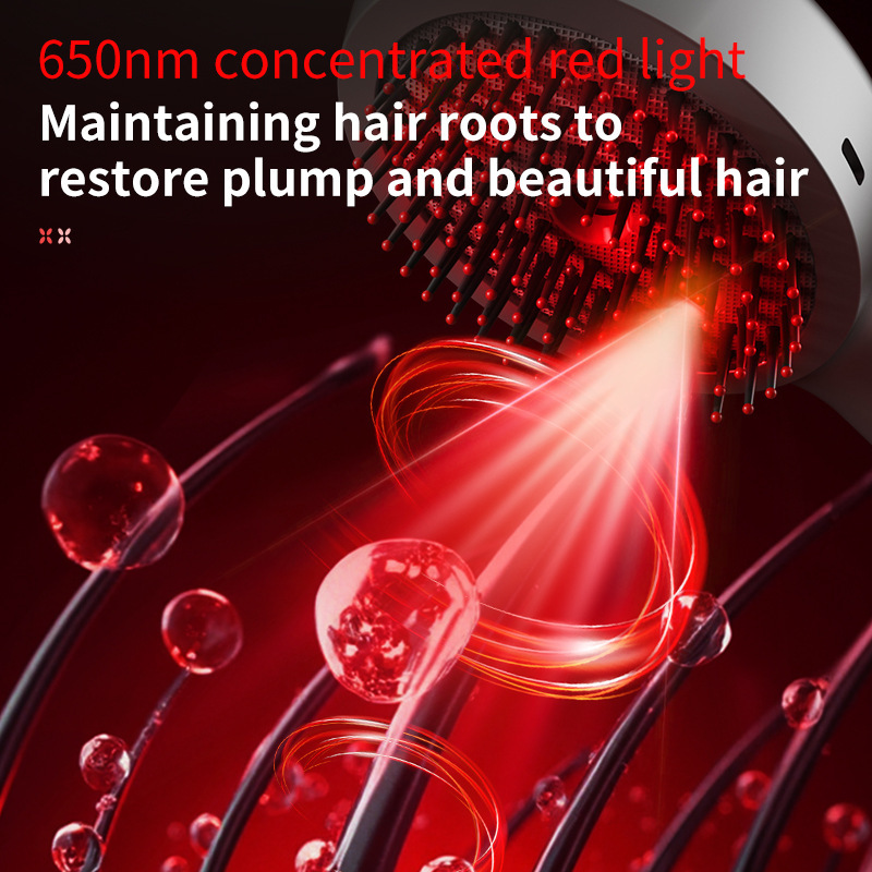 Cross-border new vibration massage red light hair care guide medicine spray massage comb relax scalp anti-hair loss massage comb