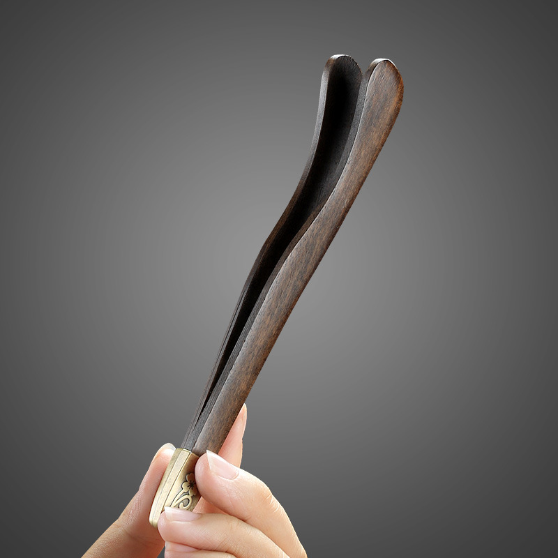 Эбеновый зажим для чая, аксессуары для набора кунг-фу, противоскользящий зажим для чашки, инструменты для чая, пинцеты для чашки