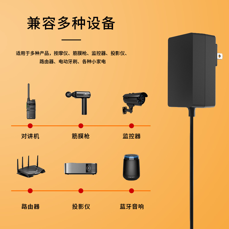 China-US UL certification 12V3A display monitoring light with beauty instrument charger 24V1.5A power adapter