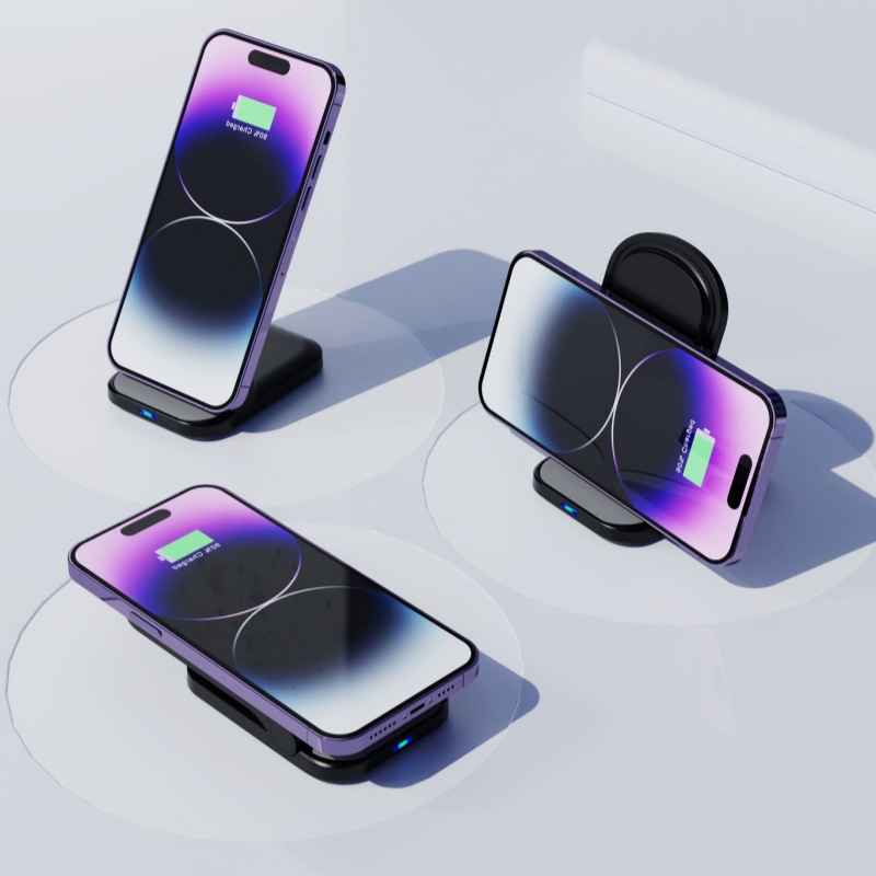 Creative Multifunctional Vertical Foldableing Wireless Charger 15W Mobile Phone Wireless Charging Stand Suitable for Apple Wireless