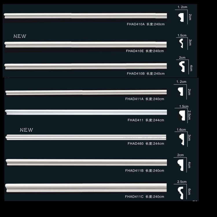 PU line/European decorative building materials/plain flat line/picture frame line/door cover line wall restaurant background high and low line