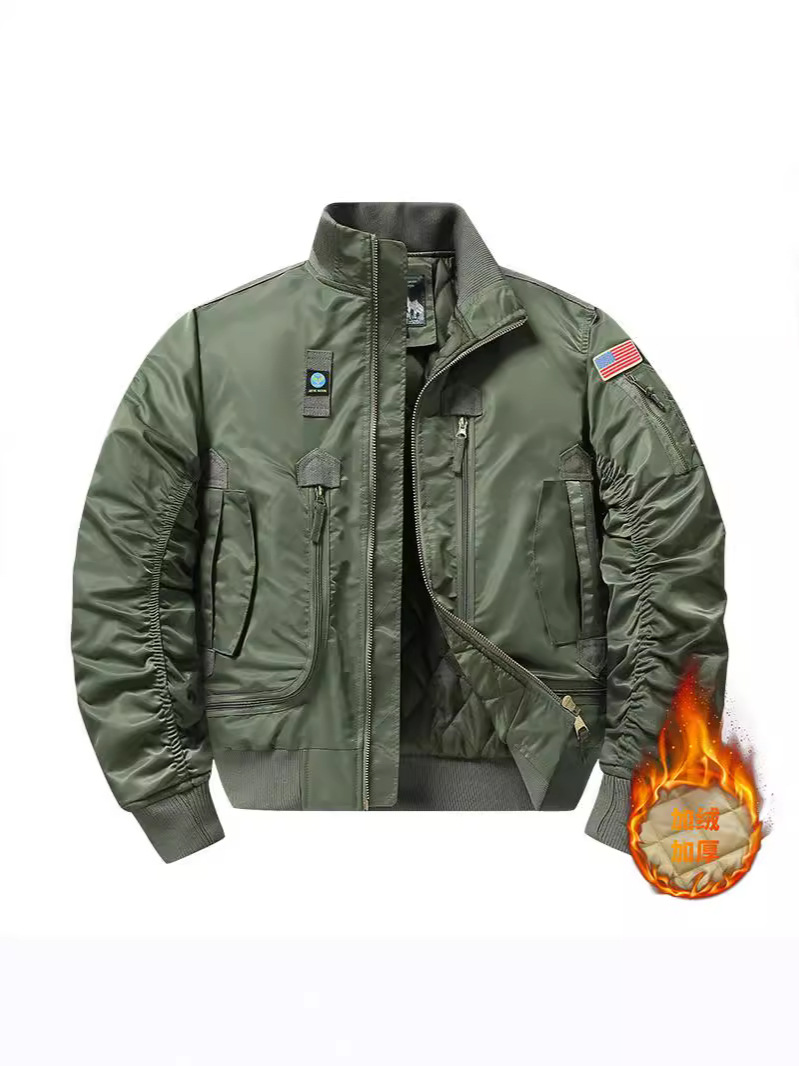 Куртка MA1 осень-зима, хлопковая, утолщенная, свободного кроя, для пилотов, плюс размер, повседневная, бейсбольный стиль