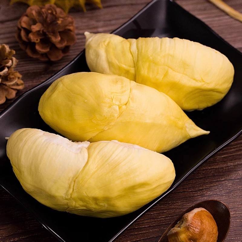 Thailand Tree-Ripened Frozen Durian Flesh, Quick-Frozen, Fresh Selection, 3A Seedless, Shelled, Golden Pillow Durian Pulp for Baking and Commercial Use