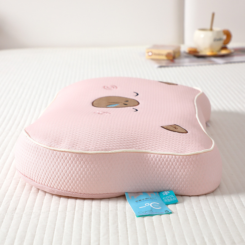 Cool feeling bean pillow memory cotton cervical pillow ice silk buckwheat double-sided memory cotton bean nap pillow core