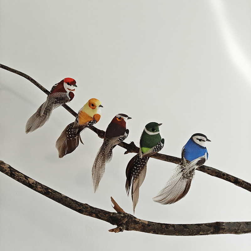 5-Pack Foam Bird Artificial Bird Feather Bird Christmas Tree Garland Garden Decoration 11cm Cross-Border Hot Style