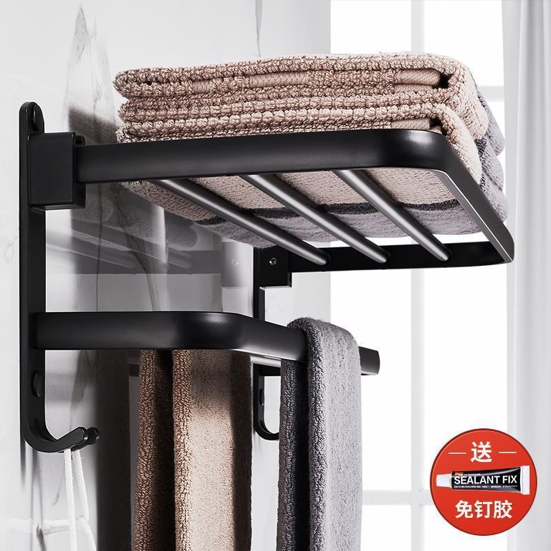 Полотенцесушитель для ванной, без сверления, настенный, черный