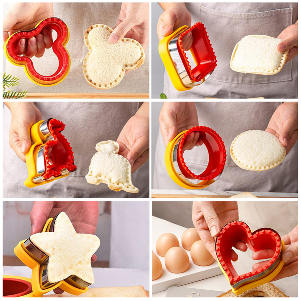 Форма для сэндвичей из нержавеющей стали, динозавр, сердце, для тостов и фруктов