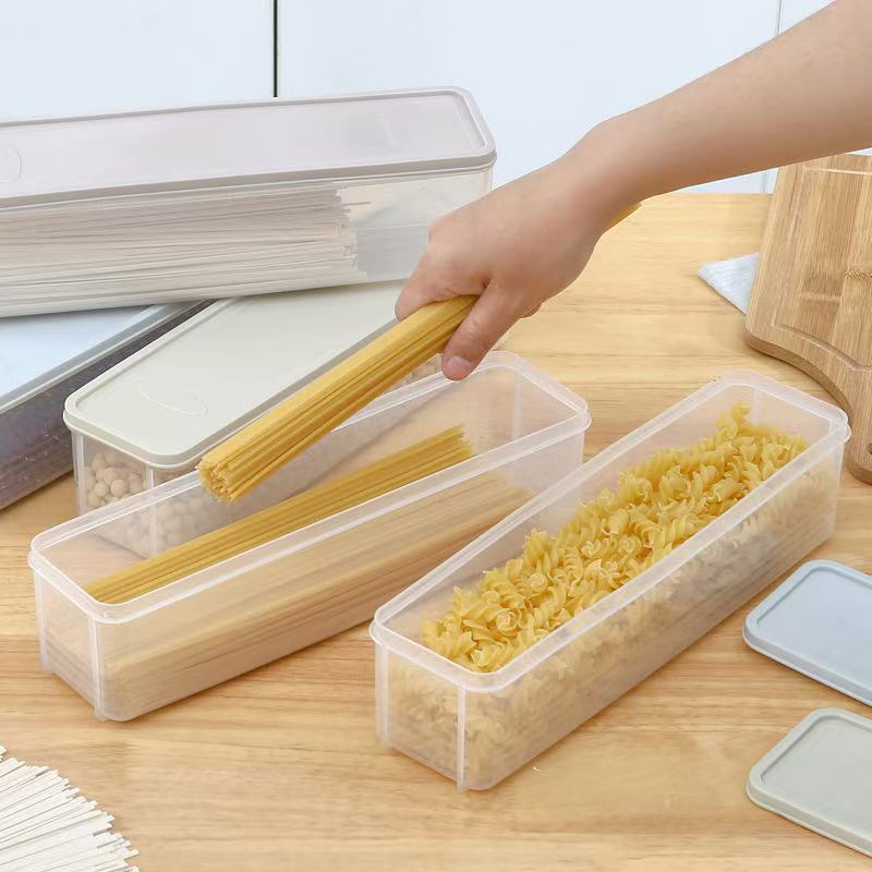 Rectangular noodle storage box Rectangular refrigerator kitchen food grade sealed fresh-keeping box with lid coarse cereals noodle box