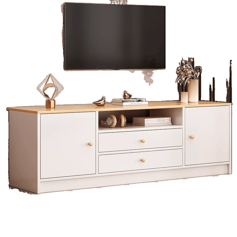 Tv Cabinet Living Room Small Apartment Floor-Standing Simple Modern 2025 New Storage Cabinet Bedroom Wood Color Tv Cabinet