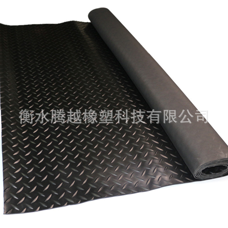 Wholesale Black 5mm willow pattern wear-resistant rubber mat non-slip herringbone pattern rubber steel plate pattern moisture-proof rubber blanket