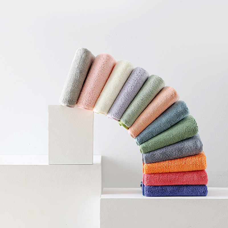 Plain coral fleece antibacterial towel is not easy to shed hair adult face towel household face towel absorbent towel wholesale