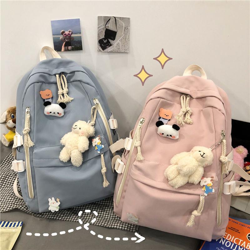 2024 new schoolbag female student Korean high school junior high school student backpack cute large capacity ins simple backpack
