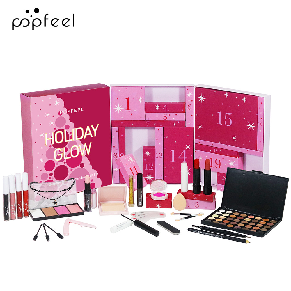 Popfeel Christmas Countdown Gift Box Cosmetic Set Valentine's Day Holiday Gift Box Wow003