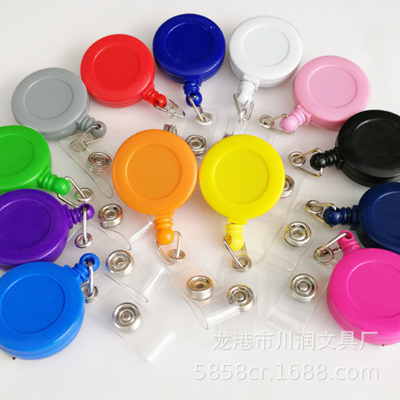 Round Easy-Pull Buckle Easy-Pull Telescopic Buckle Mobile Phone Anti-Lost Device Badge Clip Badge Hanging Buckle Retractable Buckle