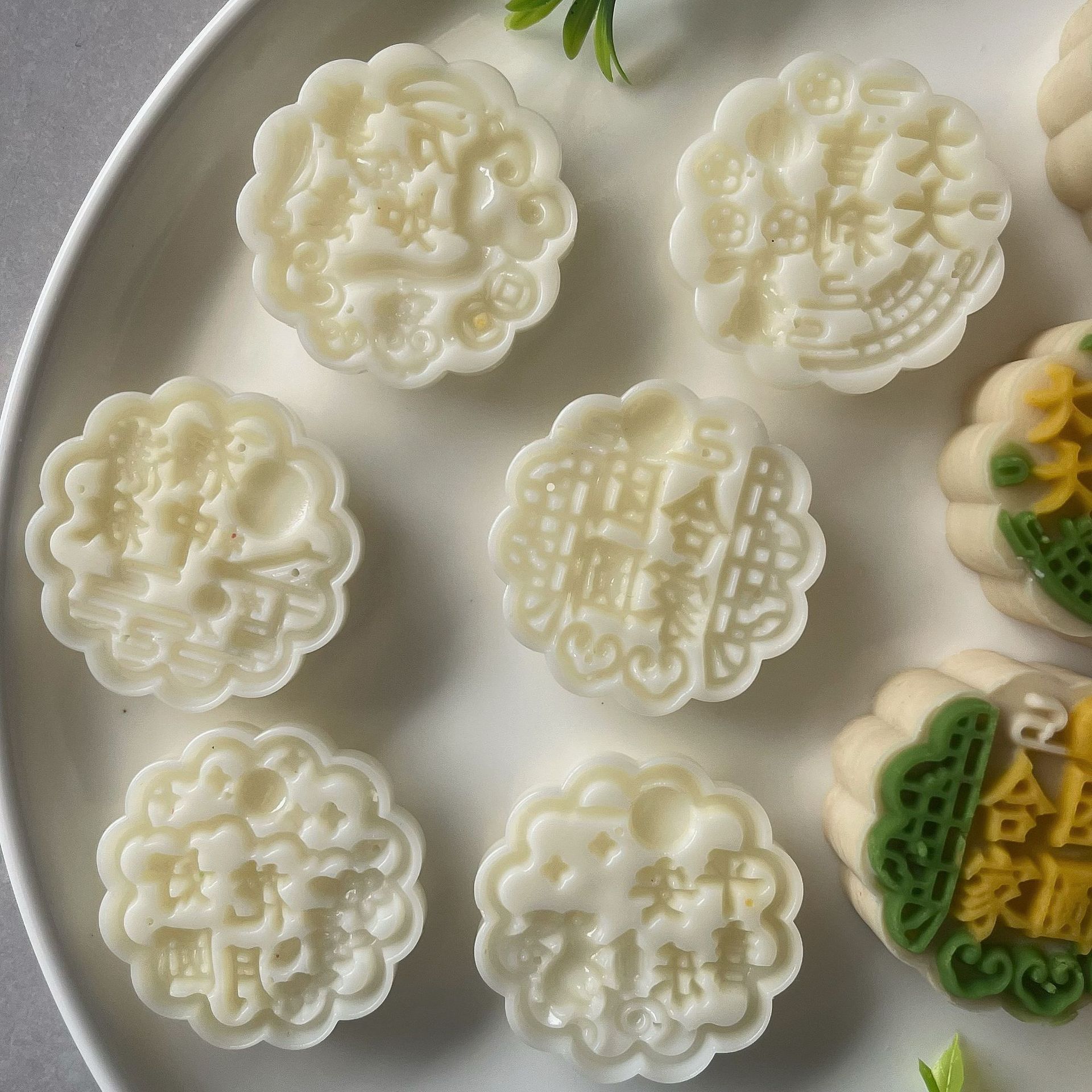 50g round national wind full moon full full mid-autumn festival hand-pressed peach mountain ice skin cantonese moon cake mold suit 2025