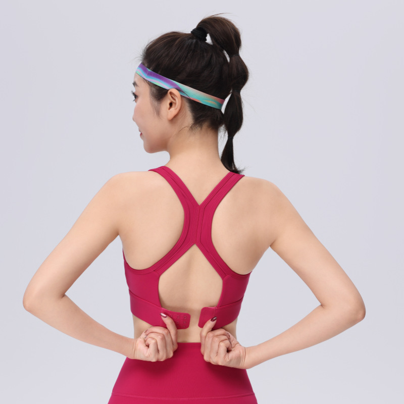 Cross-border high-strength bra back sports underwear integrated sports bra gather shockproof yoga running fitness