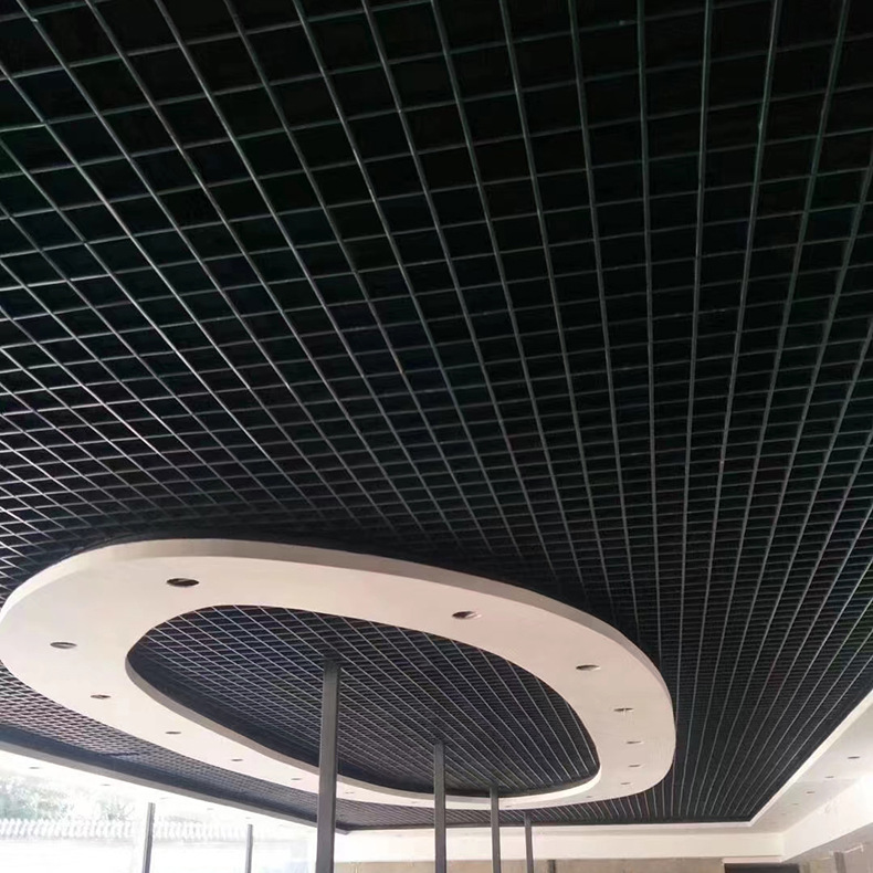 Wood grain aluminum grille ceiling ceiling grid decoration material integrated ceiling grape rack ceiling grid iron grille