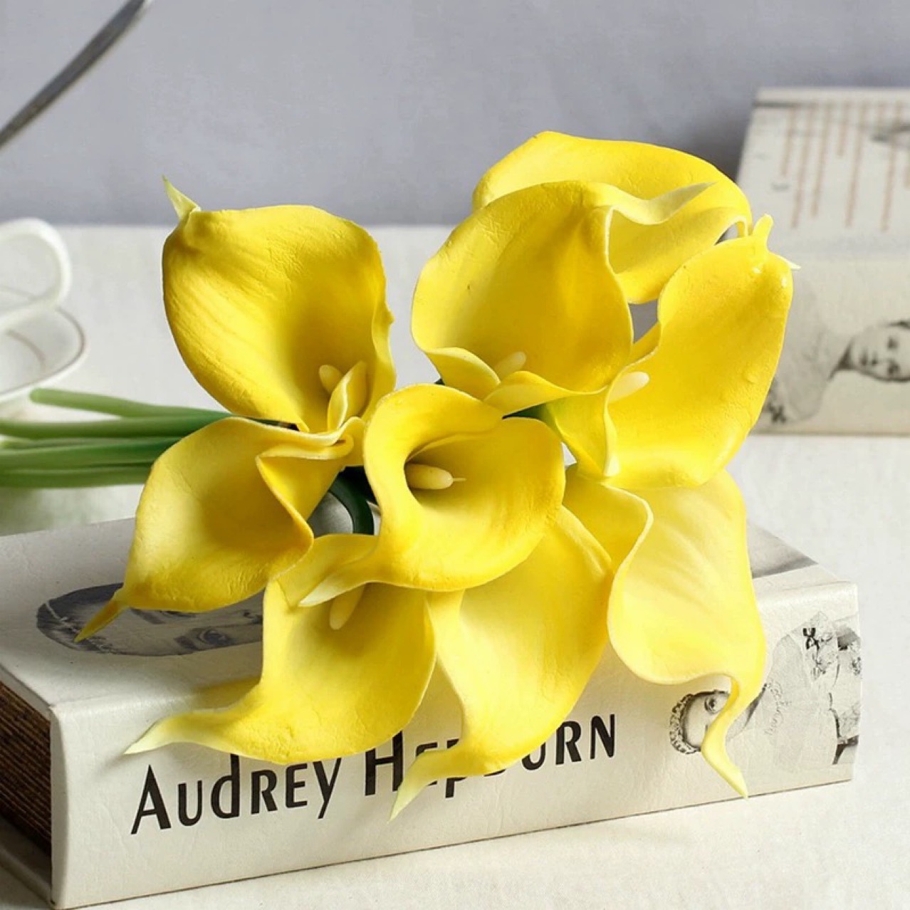 Calla Lily Manufacturer Wholesale Pu Bride's Hand Bouquet Wedding Matchinging Fake Flower Photography Props Cross-Border Wedding Flowers