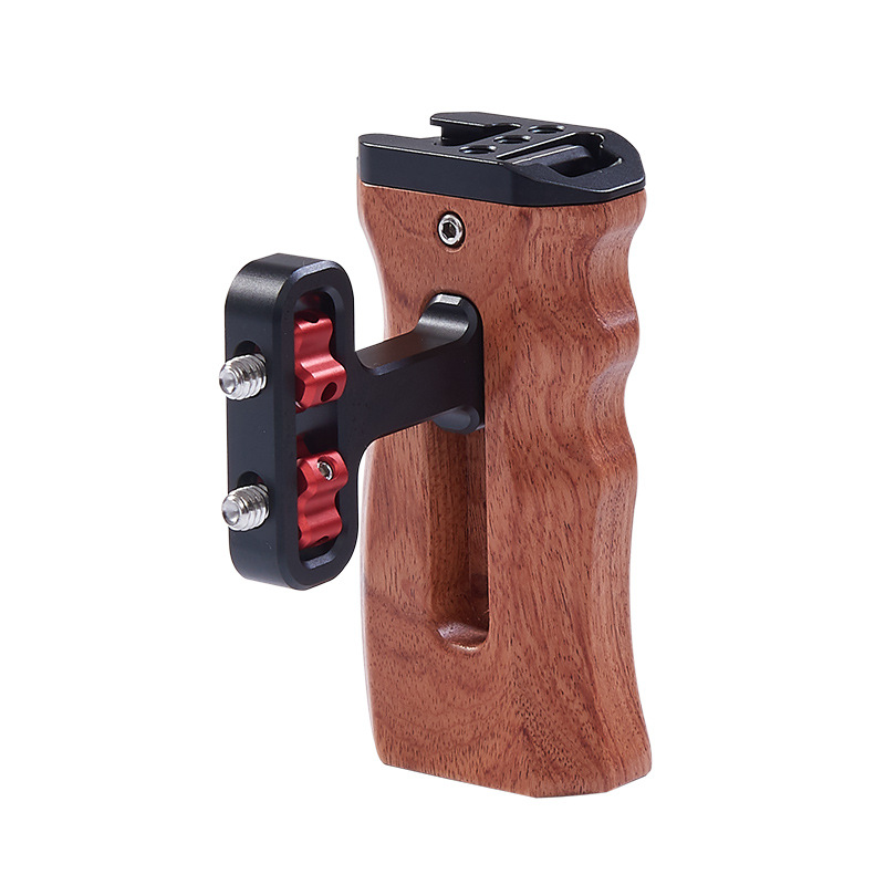 Suitable for Smaug SLR camera rabbit cage wooden side handle iron head rabbit cage universal fill light side grip