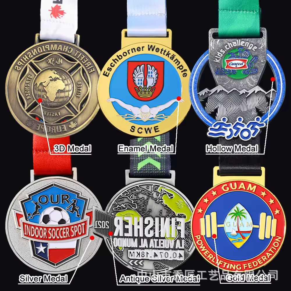 Metal Medal Customized Baking Paint Imitation Enamel UV Print Competition Medal Event Commemorative Medal Games Badge Customized