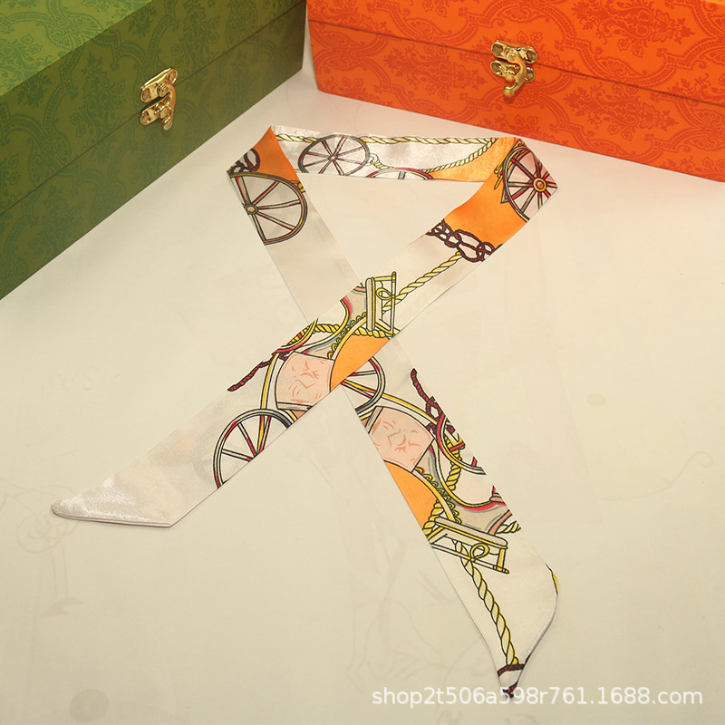 Long Scarf Gift Box Packaging with Bag Decoration Accessories Fashion Women's Daily Travel Wear Necessary Imitation Silk