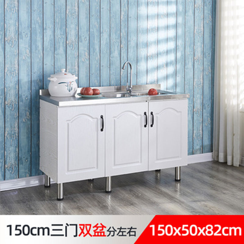 # N5 Simple Stainless Steel Cabinet Kitchen Cabinet Stove Cabinet Integrated Rental Kitchen Cabinet Home Storage Cabinet