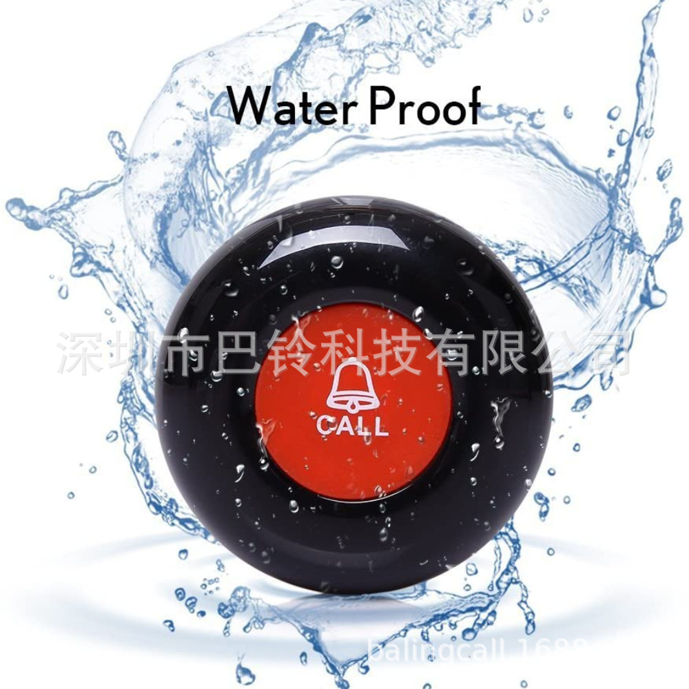 1 кнопка водонепроницаемого беспроводного вызова, на китайском и английском, беспроводная система вызова