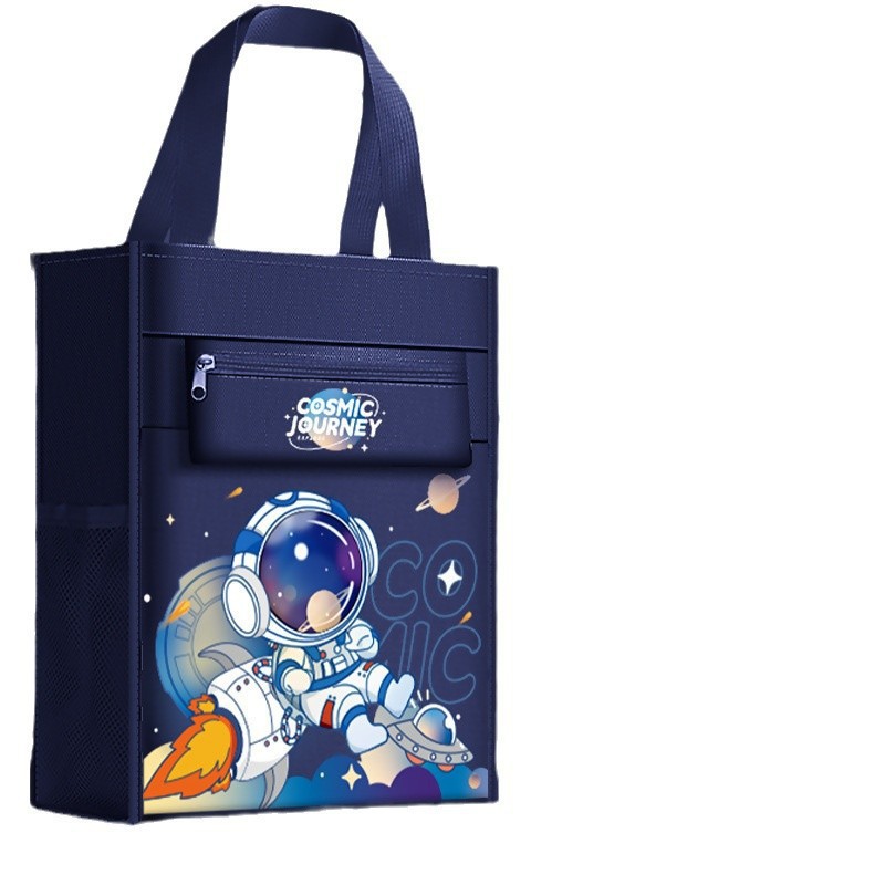 Multifunctional Cute Cartoon Primary School Student Large-Capacity Portable Document Bag for Tutoring and Stationery Storage Artifact