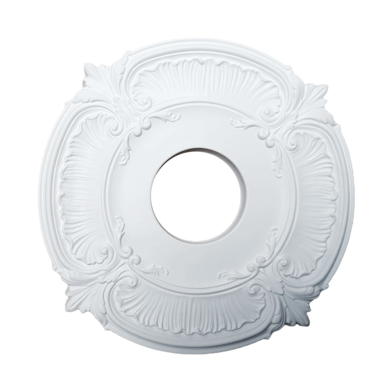 Pu Lamp Panel Simple European Round Plain Imitation Plaster Lighting Lamp Panel French Ceiling Ceiling Shape Carved Pattern Lamp Panel
