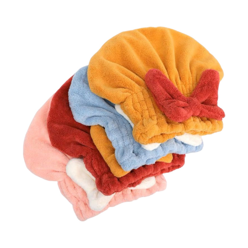 Hot-selling hair drying cap absorbent shower cap female super quick-drying cute hair drying towel hair washing bow knot bag headscarf wholesale