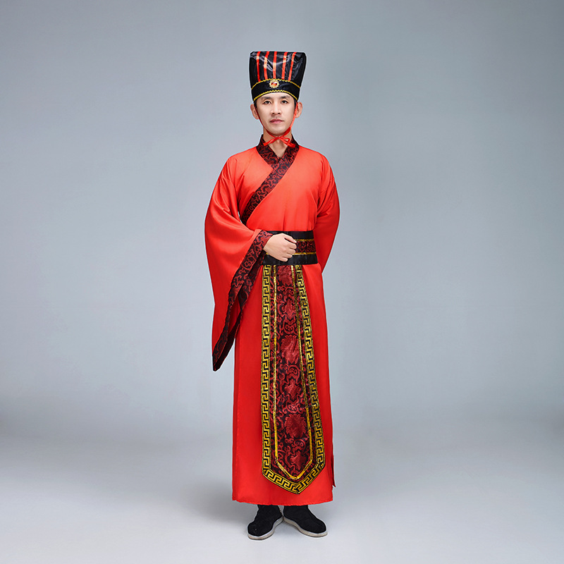 Traditional Chinese Costume Hanfu for Women, Full Set, Chinese Style Stage Performance Attire, Adult Ceremony Costume, Men's Wide-Sleeved Cross-Collar Traditional Costume, Women's Hanfu