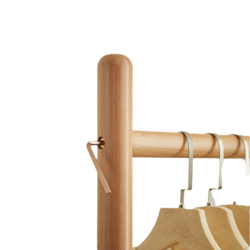 Solid wood coat rack Japanese-style simple children's clothes hanger bedroom floor-standing baby clothes hanger vertical storage hanger