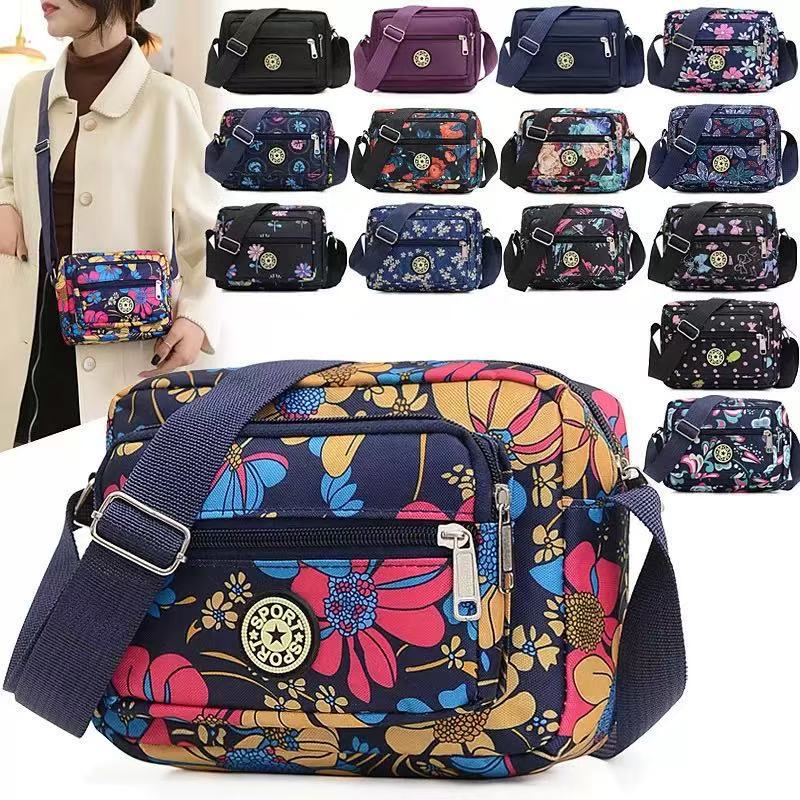 Новая Женская Сумка Сумка На Плечо Корейская Оксфордская Цветочная Тканевая Сумка Рынок Оптовая Продажа Объемные Взрывы Подарочная Печать Кроссбоди Сумка