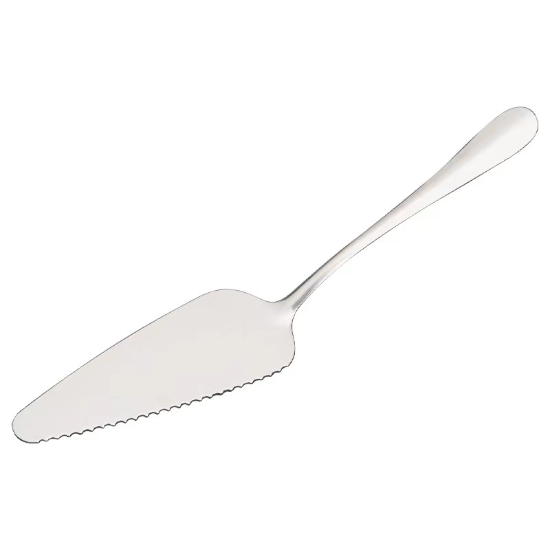 Stainless Steel Cake Shovel Birthday Dessert Knife Toothed Cheese Shovel Household Kitchen Triangle Pizza Shovel Knife Baking Tools