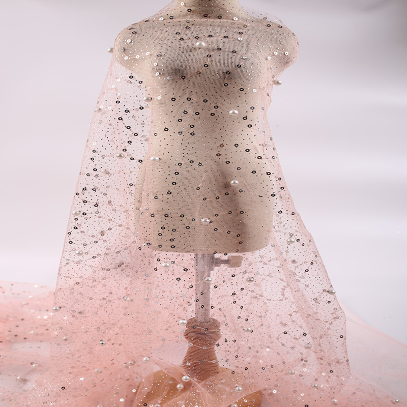 Gypsophila Beads Embroidered Beads Sequins Bronzing Cloth Children's Wear Mesh Dress Wedding Dress Background Decorative Fabric