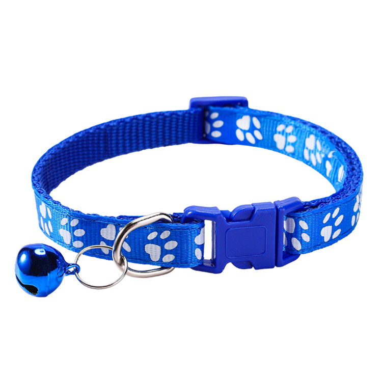 Dog Paw Print Pet Collar Cat Collar Dog Collar Bell Print Collar Collar Cat Collar Pet Supplies