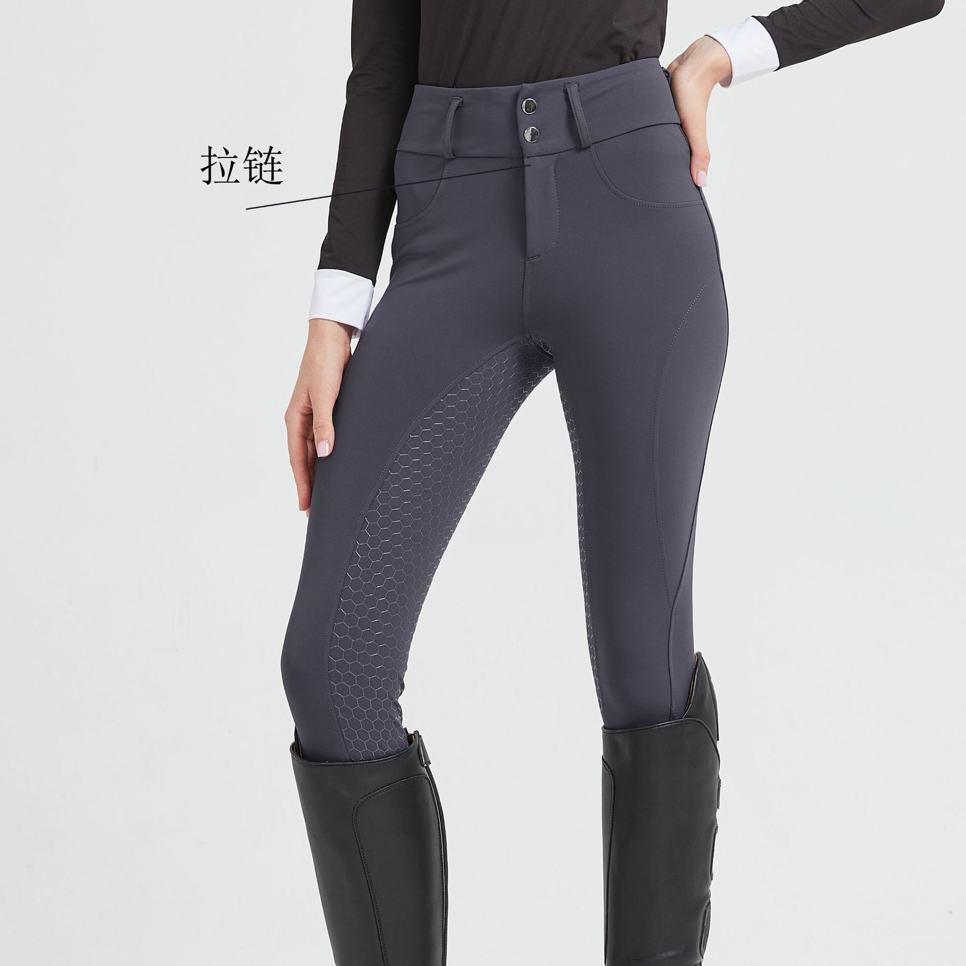 Equestrian Riding Breeches Professional Competition Grade Men's and Women's Full Silicone Non-Slip Rider Clothing Autumn and Winter Fabric for All Seasons