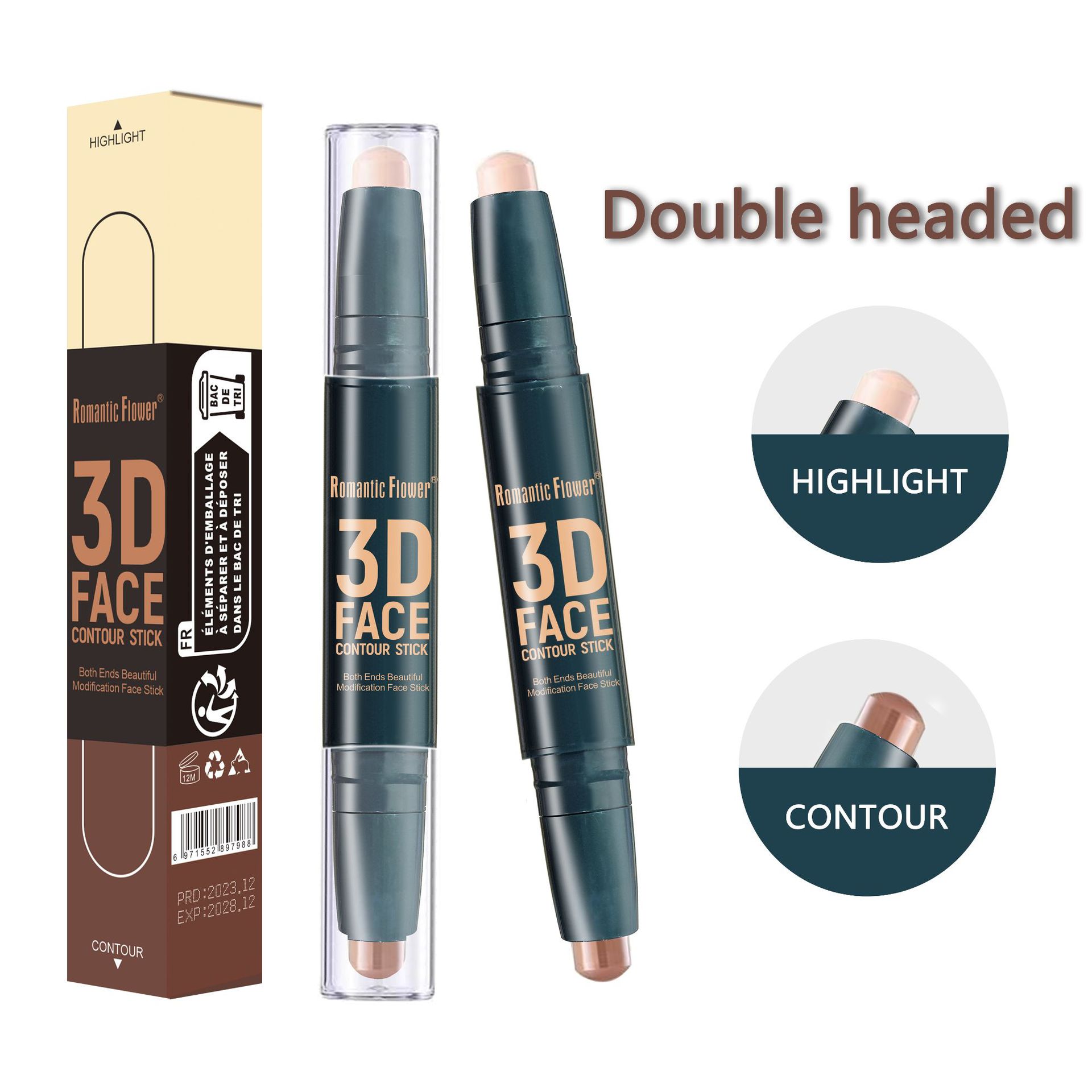 Specially Designed for Cross-Border Foreign Trade Export Double-Ended Brightening Concealer and Contouring Stick Waterproof and Sweat-Proof Cosmetics Makeup Highlight Stick