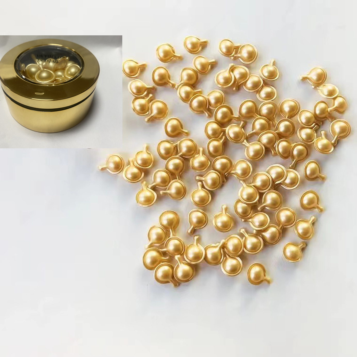 Source Manufacturer Wholesale Ceramide Gold Glue Essence Powder Glue Dilute Fine Lines Hydrating Capsule Oem Processing