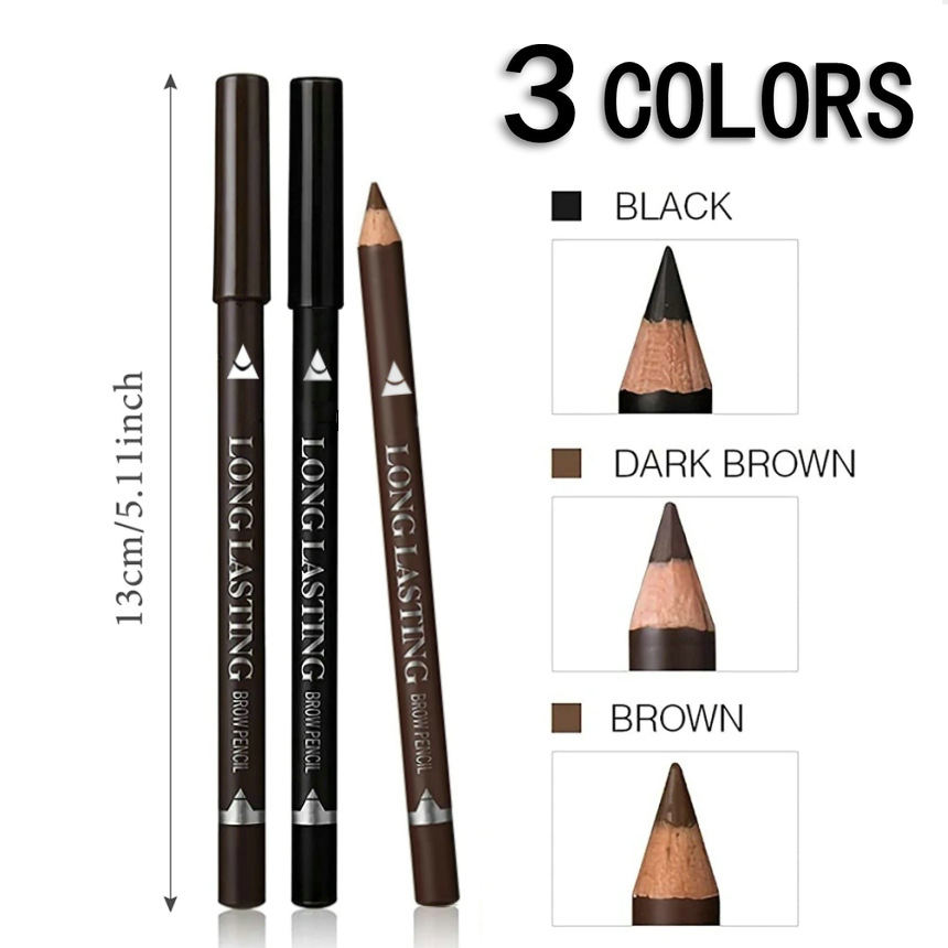 in stock cross-border exclusive wooden pole log waterproof anti-sweat eyeliner & eyebrow pencil dual-purpose cosmetic pen