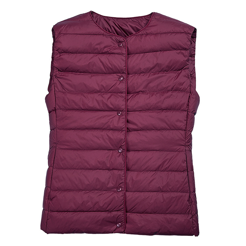 2024 autumn and winter light down liner down vest women's versatile two-wear single-breasted light down vest wholesale